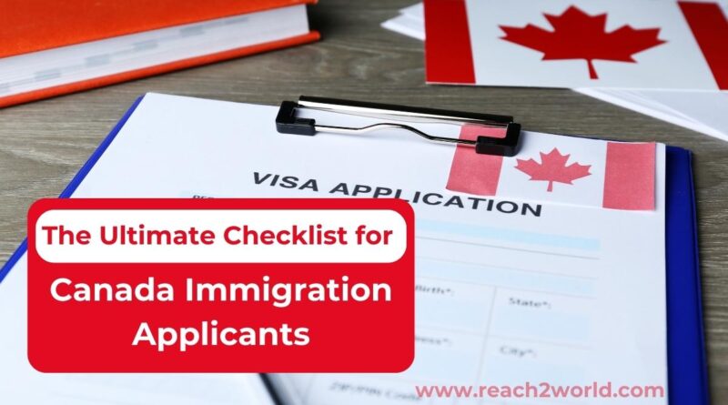 Checklist for Canada Immigration