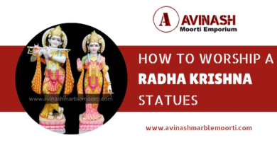 worship radha krishna statues