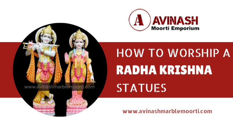 worship radha krishna statues