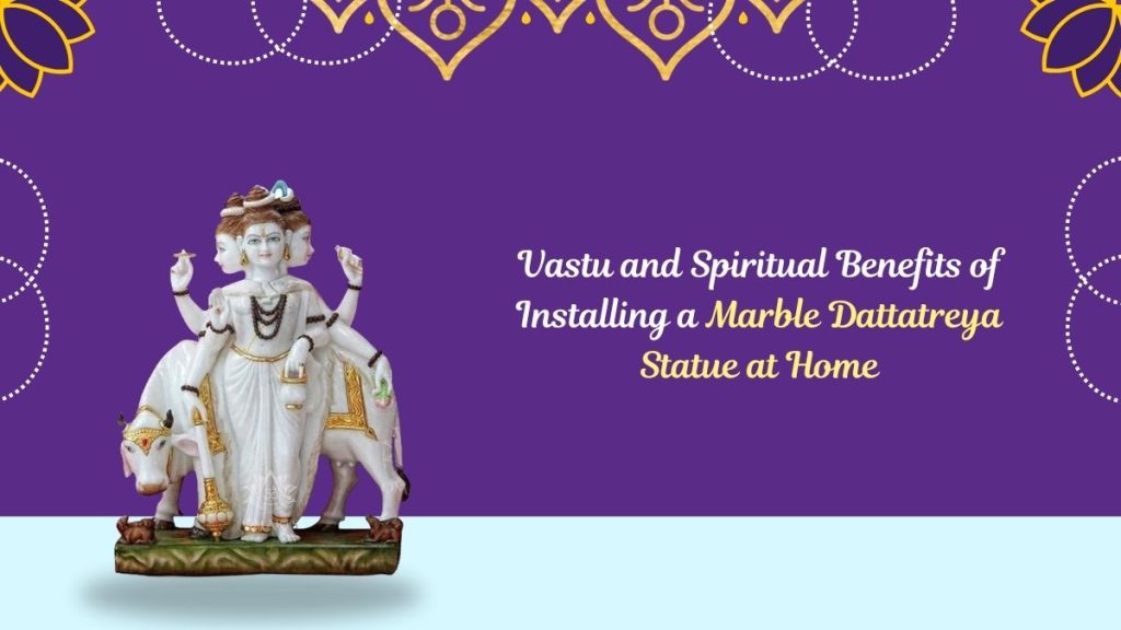 marble dattatreya statue