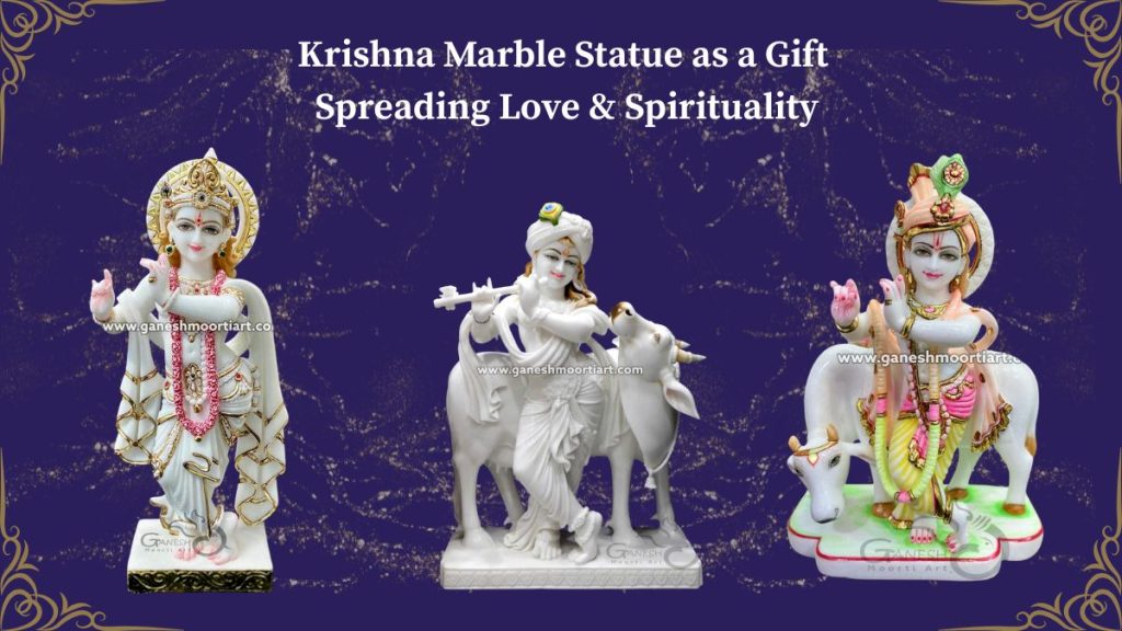 krishna marble statue