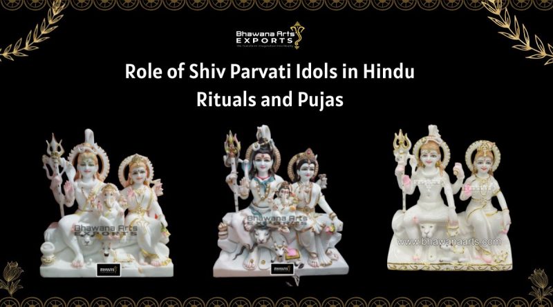 Shiv parvati marble statue