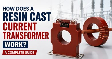 Resin Cast Current Transformer used in medium-voltage electrical switchgear with the title "How Does a Resin Cast Current Transformer Work? A Complete Guide".