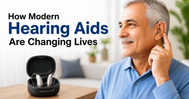 Modern hearing aids improving everyday life with advanced digital hearing technology for better communication and hearing health.