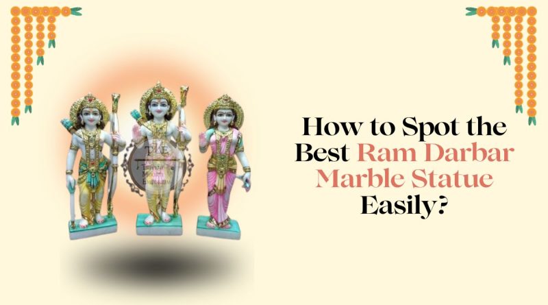 High-quality Ram Darbar marble murti with detailed craftsmanship