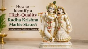 High-quality Radha Krishna marble statue showcasing detailed craftsmanship and elegant marble carving
