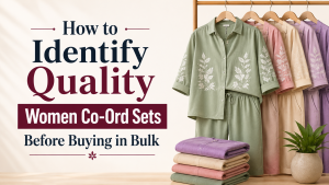 Quality women co-ord sets displayed for bulk buying and supplier selection