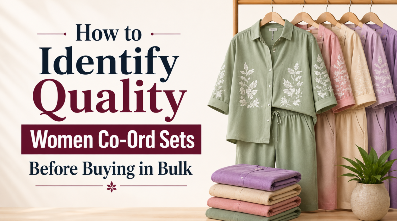 Quality women co-ord sets displayed for bulk buying and supplier selection