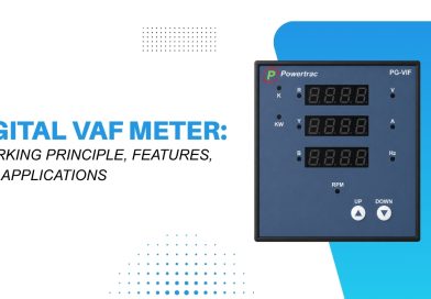 Digital VAF Meter showing voltage, current, and frequency measurements