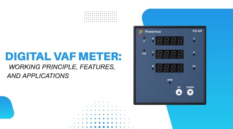 Digital VAF Meter showing voltage, current, and frequency measurements