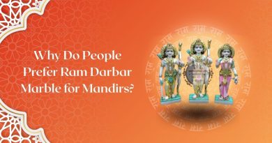 Ram Darbar marble statue with Lord Ram, Sita, Lakshman and Hanuman in white marble.