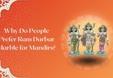 Ram Darbar marble statue with Lord Ram, Sita, Lakshman and Hanuman in white marble.