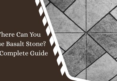 Basalt Stone flooring with geometric paving pattern featured in the guide "Where Can You Use Basalt Stone? A Complete Guide."