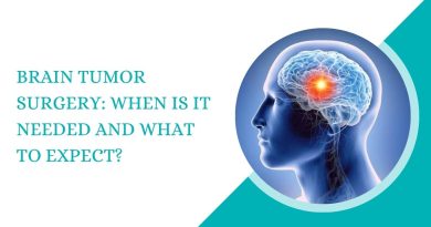 Brain tumor surgery showing affected area of the brain