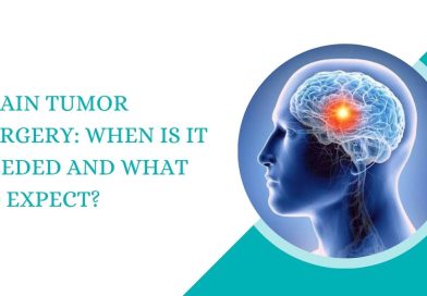 Brain tumor surgery showing affected area of the brain