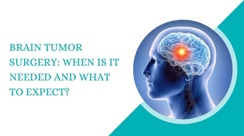 Brain tumor surgery showing affected area of the brain