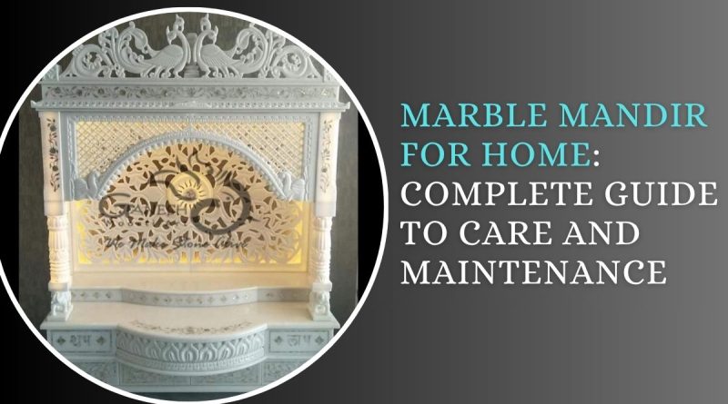White marble mandir for home with intricate carved peacock, floral and jaali designs