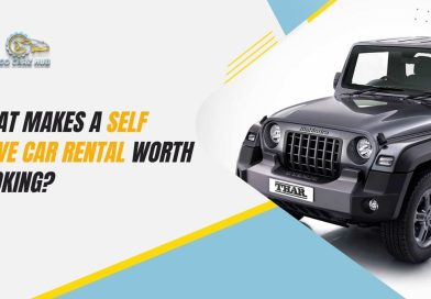 Self drive car rental in Jaipur with a modern rental car parked near Jaipur landmarks, ideal for flexible, affordable, and comfortable travel.
