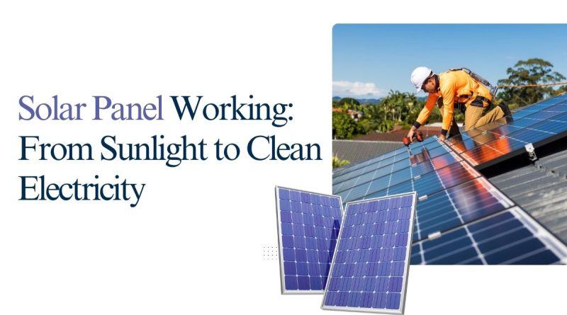 Solar panel working from sunlight to clean electricity with rooftop solar installation