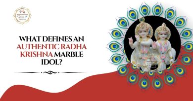 Authentic Radha Krishna marble idol with detailed traditional craftsmanship and elegant carving.