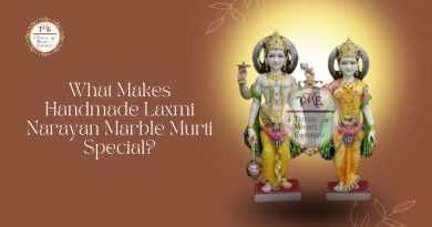 Handmade Laxmi Narayan marble murti with intricate traditional carving and detailed craftsmanship