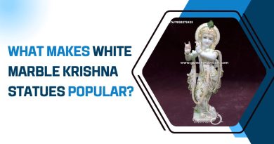White Marble Krishna Statue – Elegant Handcrafted Krishna Idol
