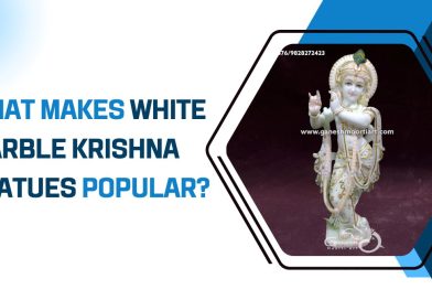 White Marble Krishna Statue – Elegant Handcrafted Krishna Idol