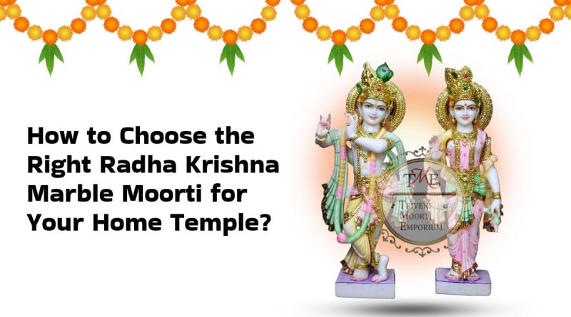 Radha Krishna marble idol