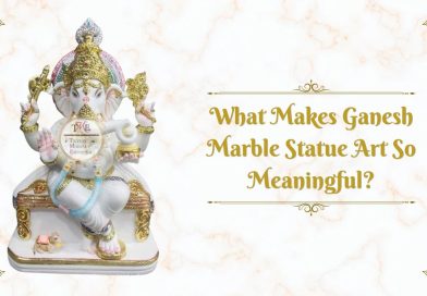 Ganesh marble statue showcasing detailed traditional Indian craftsmanship and spiritual symbolism.