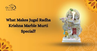 Jugal Radha Krishna marble murti beautifully carved in white marble.